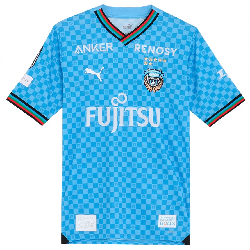 Kids Football Kaito Tsuchiya #39 Azure Blue Home Jersey 2024/25 T-Shirt