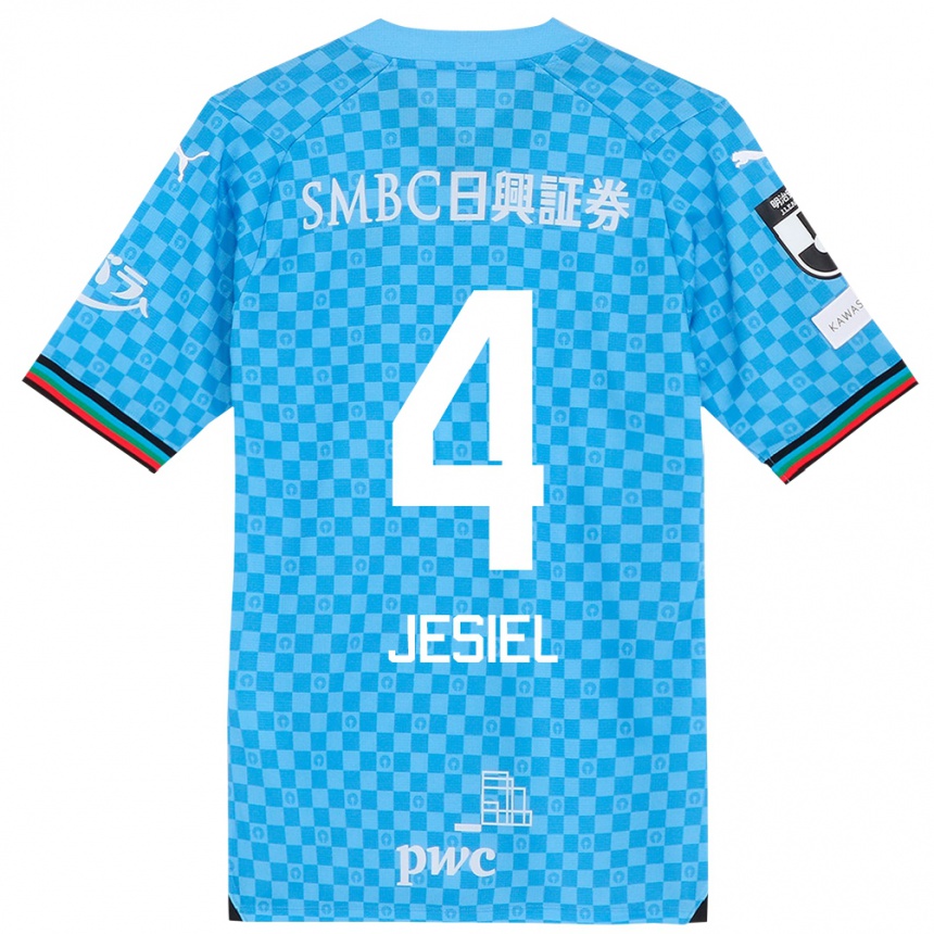 Kids Football Jesiel #4 Azure Blue Home Jersey 2024/25 T-Shirt