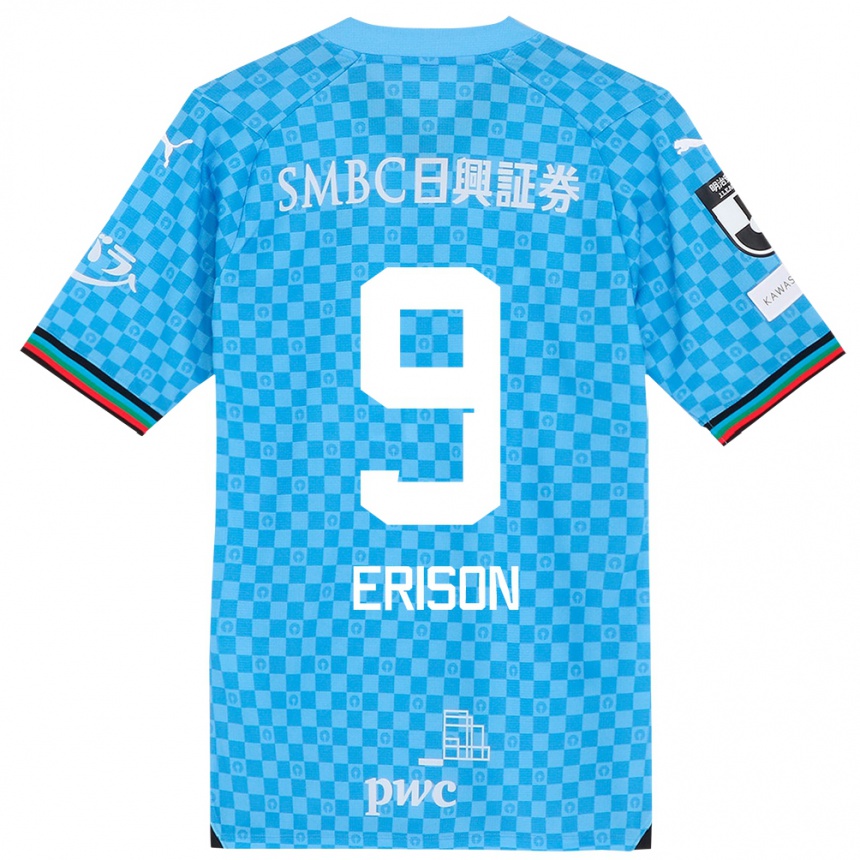 Kids Football Erison #9 Azure Blue Home Jersey 2024/25 T-Shirt