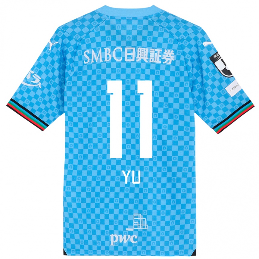 Kids Football Yu Kobayashi #11 Azure Blue Home Jersey 2024/25 T-Shirt