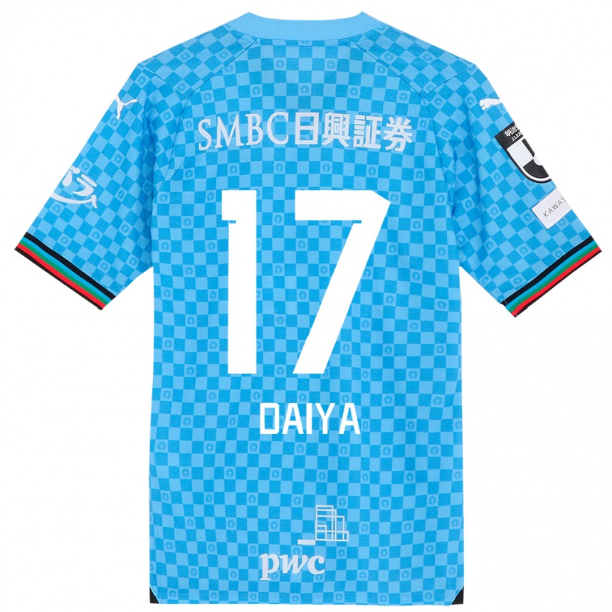 Kids Football Daiya Tono #17 Azure Blue Home Jersey 2024/25 T-Shirt