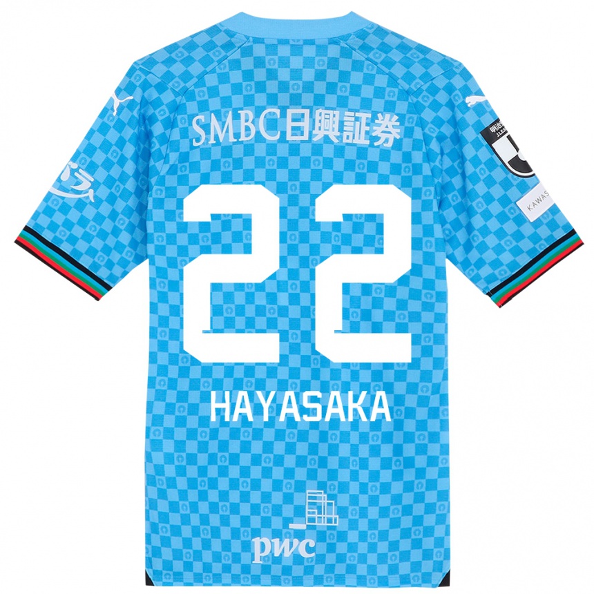 Kids Football Yuki Hayasaka #22 Azure Blue Home Jersey 2024/25 T-Shirt