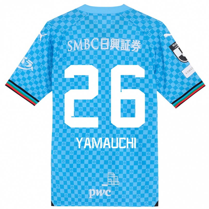 Kids Football Hinata Yamauchi #26 Azure Blue Home Jersey 2024/25 T-Shirt