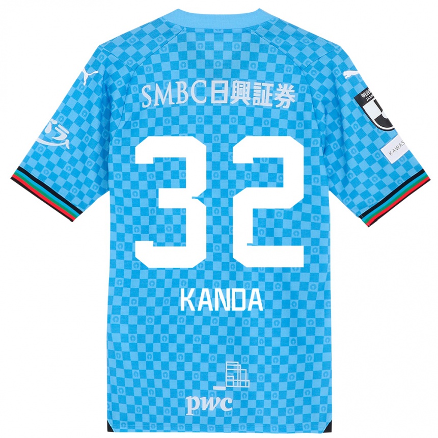 Kids Football Soma Kanda #32 Azure Blue Home Jersey 2024/25 T-Shirt