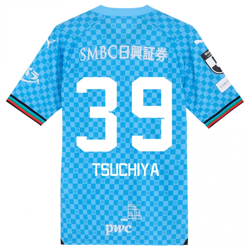 Kids Football Kaito Tsuchiya #39 Azure Blue Home Jersey 2024/25 T-Shirt