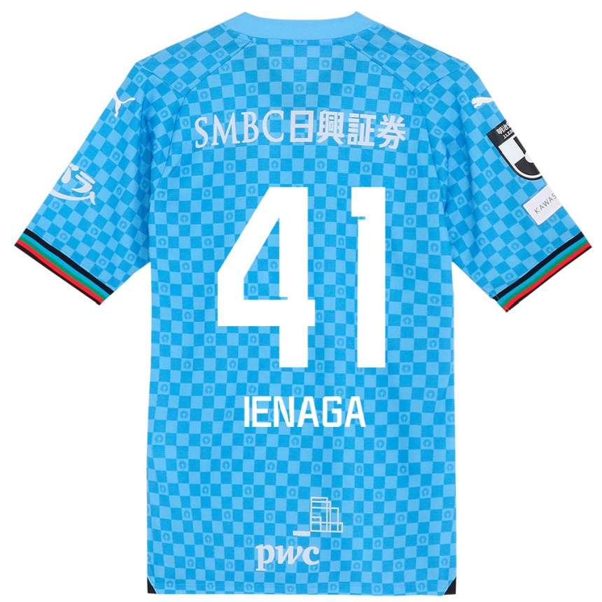 Kids Football Akihiro Ienaga #41 Azure Blue Home Jersey 2024/25 T-Shirt