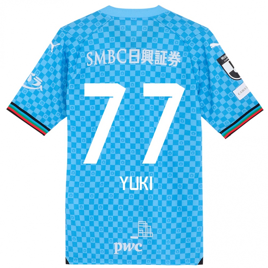 Kids Football Yuki Yamamoto #77 Azure Blue Home Jersey 2024/25 T-Shirt