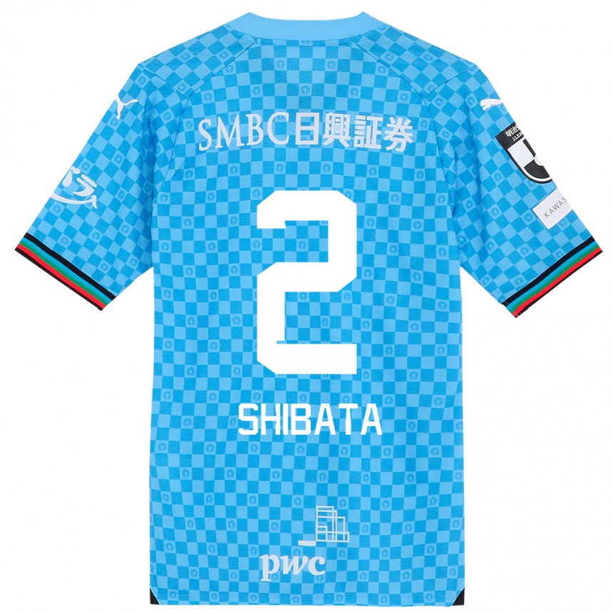 Kids Football Shotaro Shibata #2 Azure Blue Home Jersey 2024/25 T-Shirt