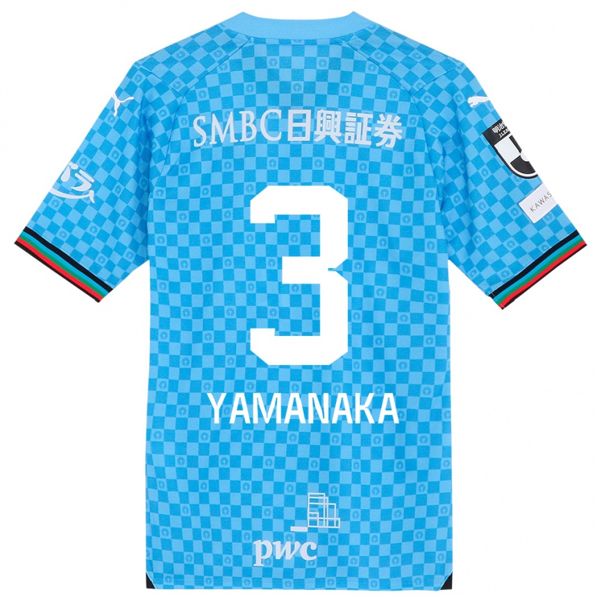 Kids Football Daiki Yamanaka #3 Azure Blue Home Jersey 2024/25 T-Shirt