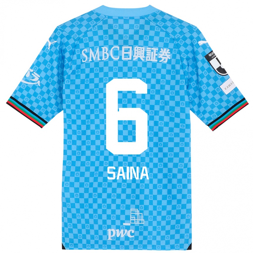 Kids Football Yuta Saina #6 Azure Blue Home Jersey 2024/25 T-Shirt