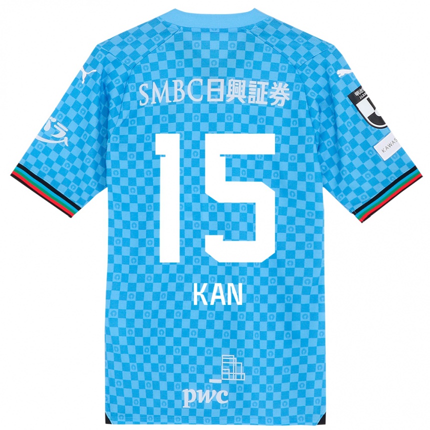 Kids Football Noriharu Kan #15 Azure Blue Home Jersey 2024/25 T-Shirt