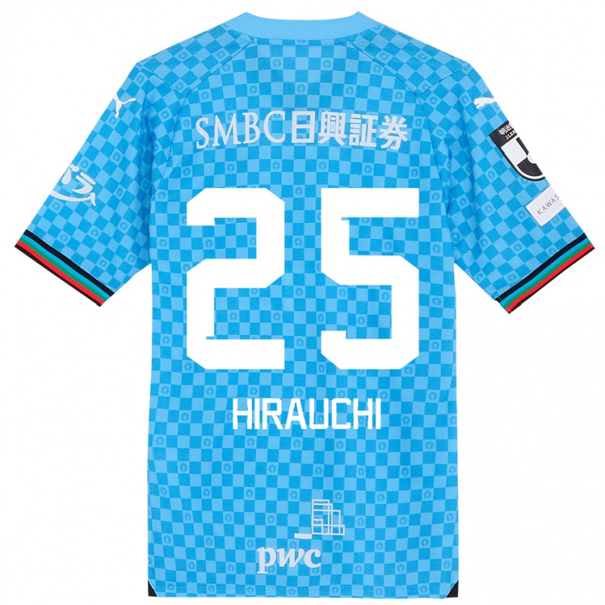 Kids Football Issei Hirauchi #25 Azure Blue Home Jersey 2024/25 T-Shirt