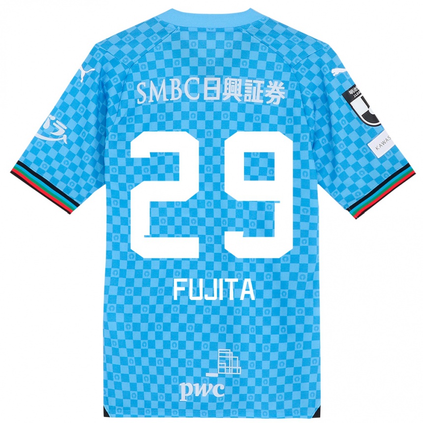 Kids Football Asuto Fujita #29 Azure Blue Home Jersey 2024/25 T-Shirt