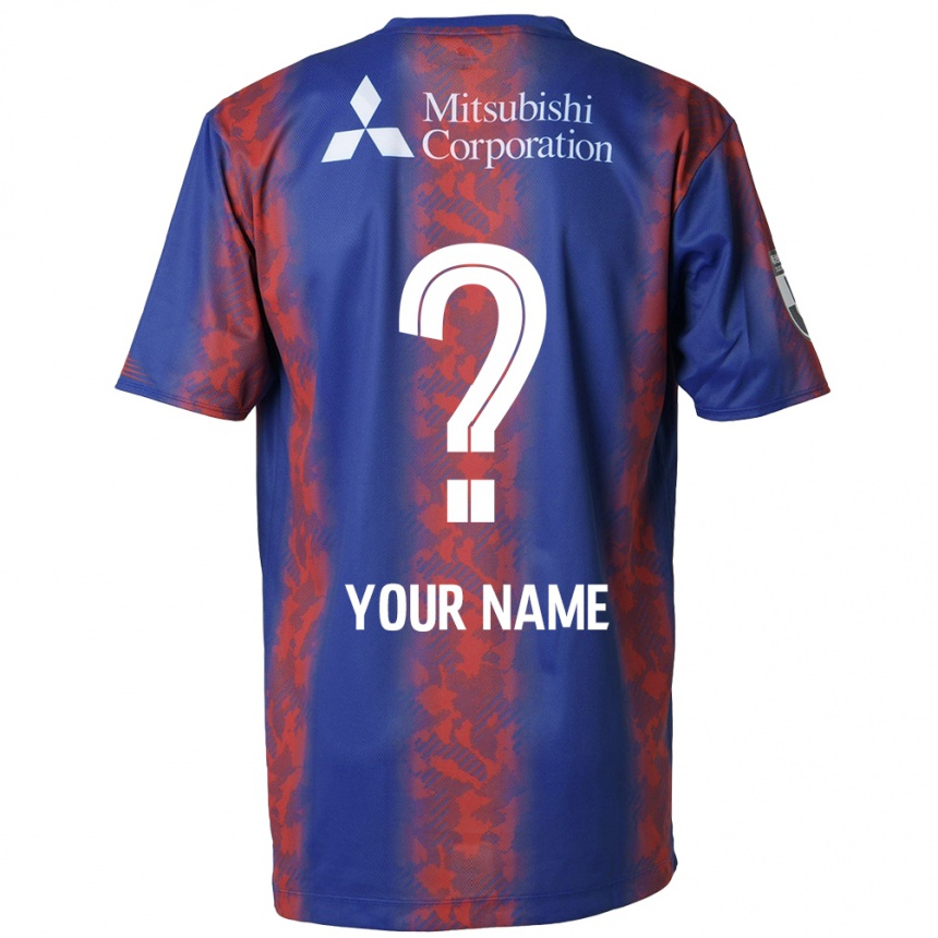 Kids Football Your Name #0 Blue Red Home Jersey 2024/25 T-Shirt