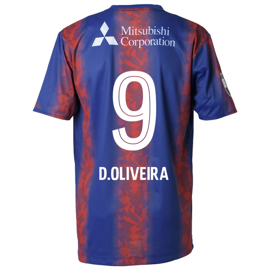 Kids Football Diego Oliveira #9 Blue Red Home Jersey 2024/25 T-Shirt