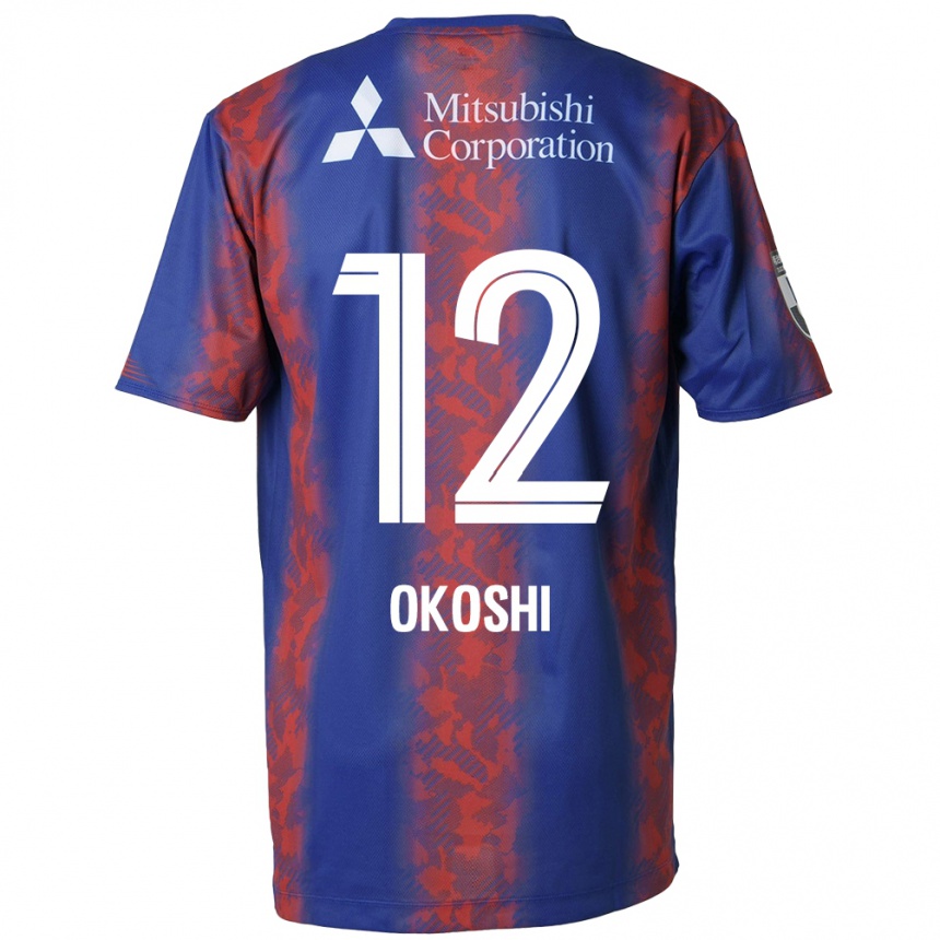 Kids Football Yutaha Okoshi #12 Blue Red Home Jersey 2024/25 T-Shirt