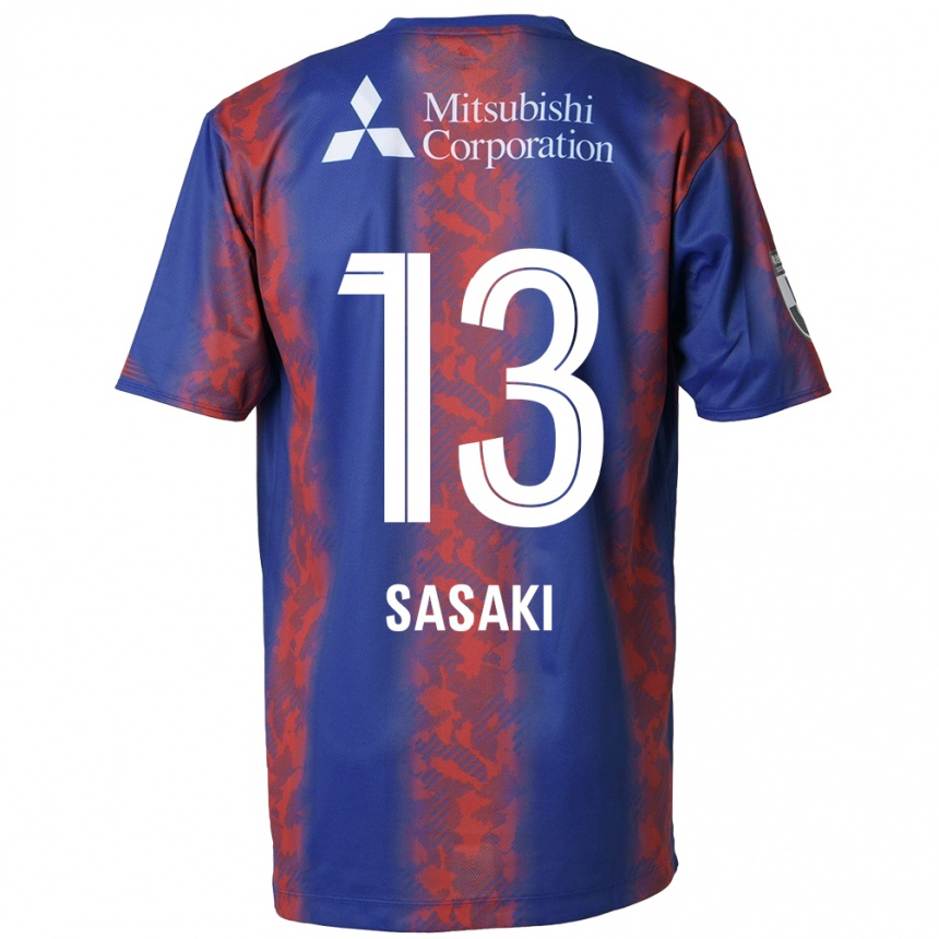 Kids Football Shoei Sasaki #13 Blue Red Home Jersey 2024/25 T-Shirt