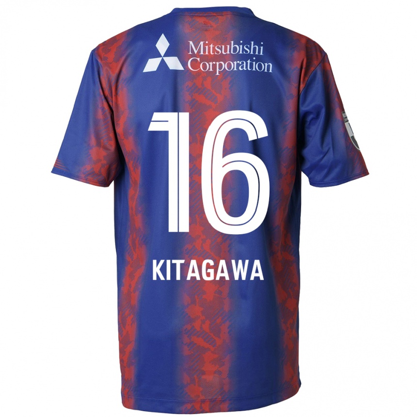 Kids Football Rento Kitagawa #16 Blue Red Home Jersey 2024/25 T-Shirt