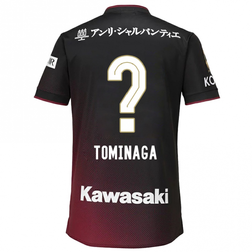 Kids Football Niina Tominaga #0 Black Red Home Jersey 2024/25 T-Shirt