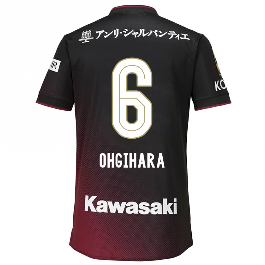 Kids Football Takahiro Ogihara #6 Black Red Home Jersey 2024/25 T-Shirt