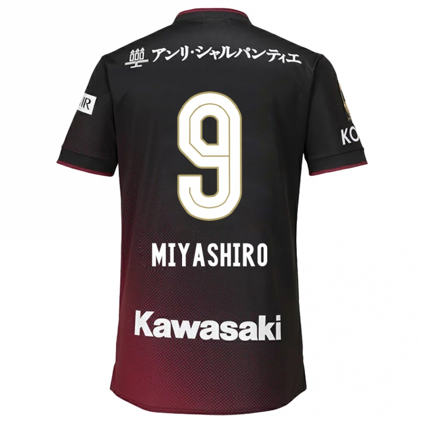 Kids Football Taisei Miyashiro #9 Black Red Home Jersey 2024/25 T-Shirt