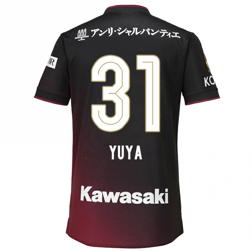 Kids Football Yuya Nakasaka #31 Black Red Home Jersey 2024/25 T-Shirt