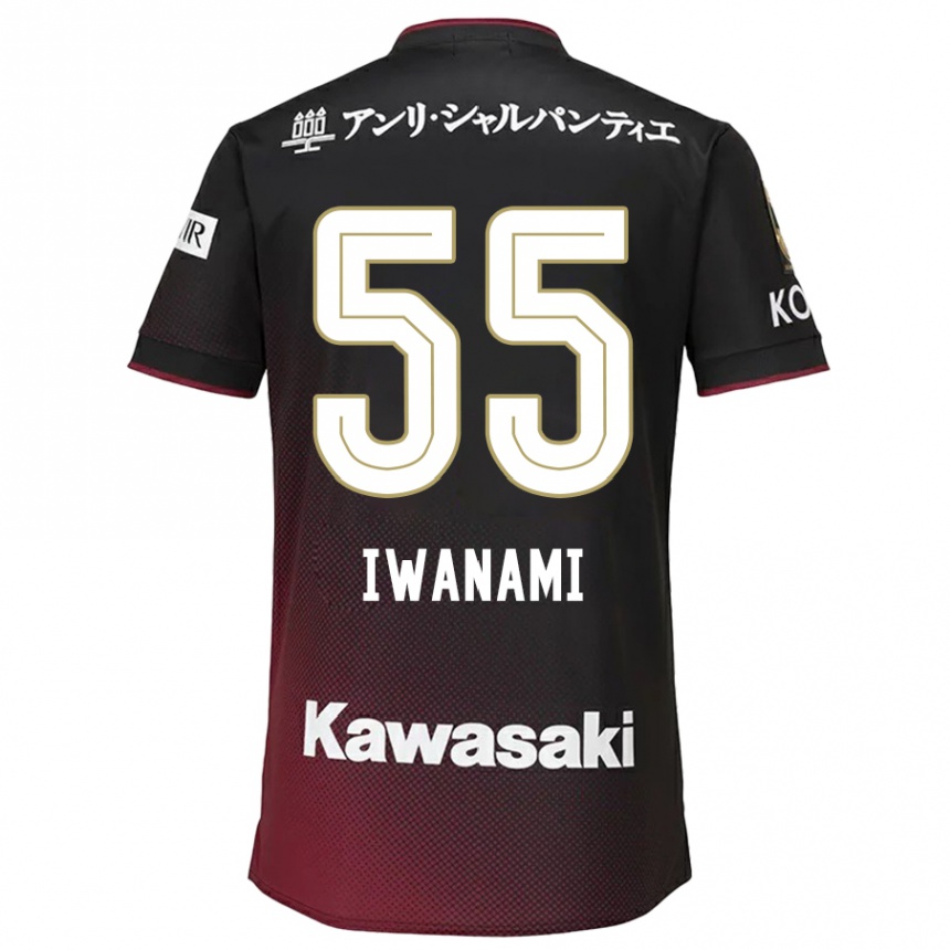 Kids Football Takuya Iwanami #55 Black Red Home Jersey 2024/25 T-Shirt