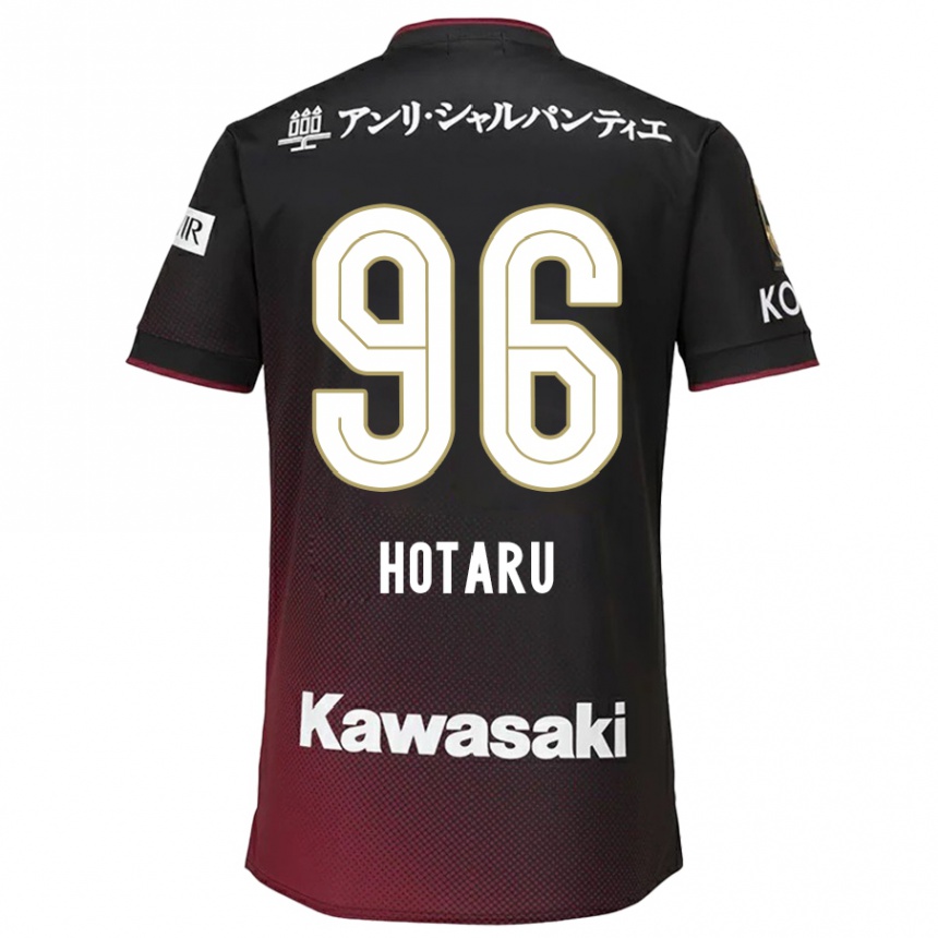 Kids Football Hotaru Yamaguchi #96 Black Red Home Jersey 2024/25 T-Shirt