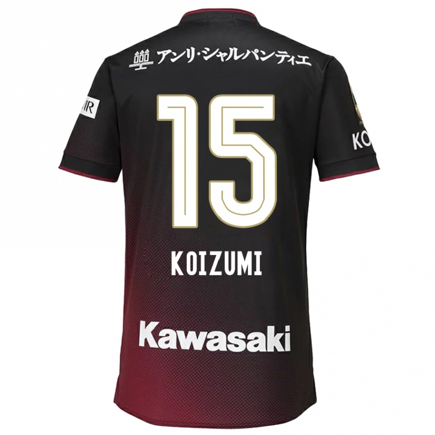 Kids Football Fuga Koizumi #15 Black Red Home Jersey 2024/25 T-Shirt