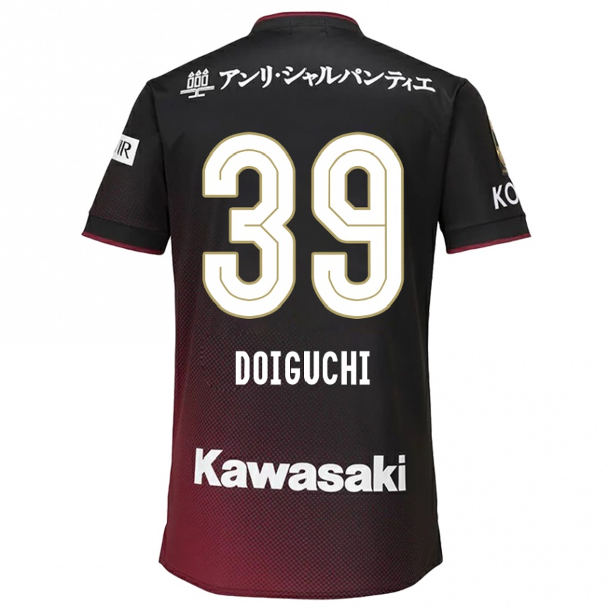 Kids Football Ritsu Doiguchi #39 Black Red Home Jersey 2024/25 T-Shirt