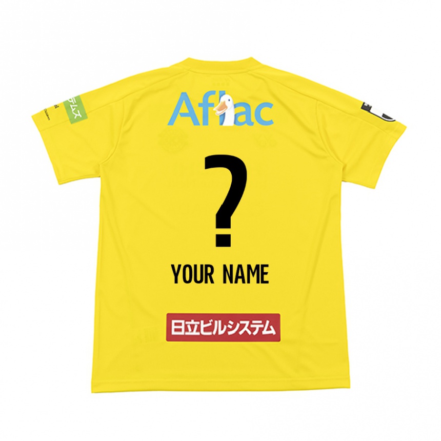 Kids Football Your Name #0 Yellow Black Home Jersey 2024/25 T-Shirt