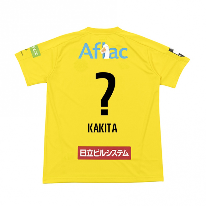 Kids Football Yuki Kakita #0 Yellow Black Home Jersey 2024/25 T-Shirt