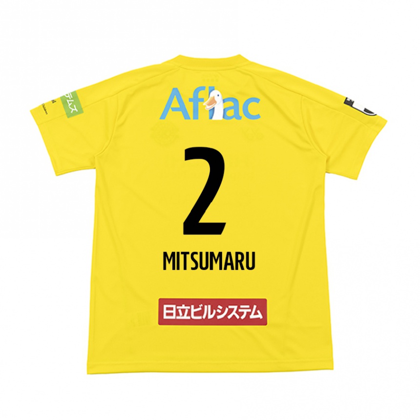 Kids Football Hiromu Mitsumaru #2 Yellow Black Home Jersey 2024/25 T-Shirt