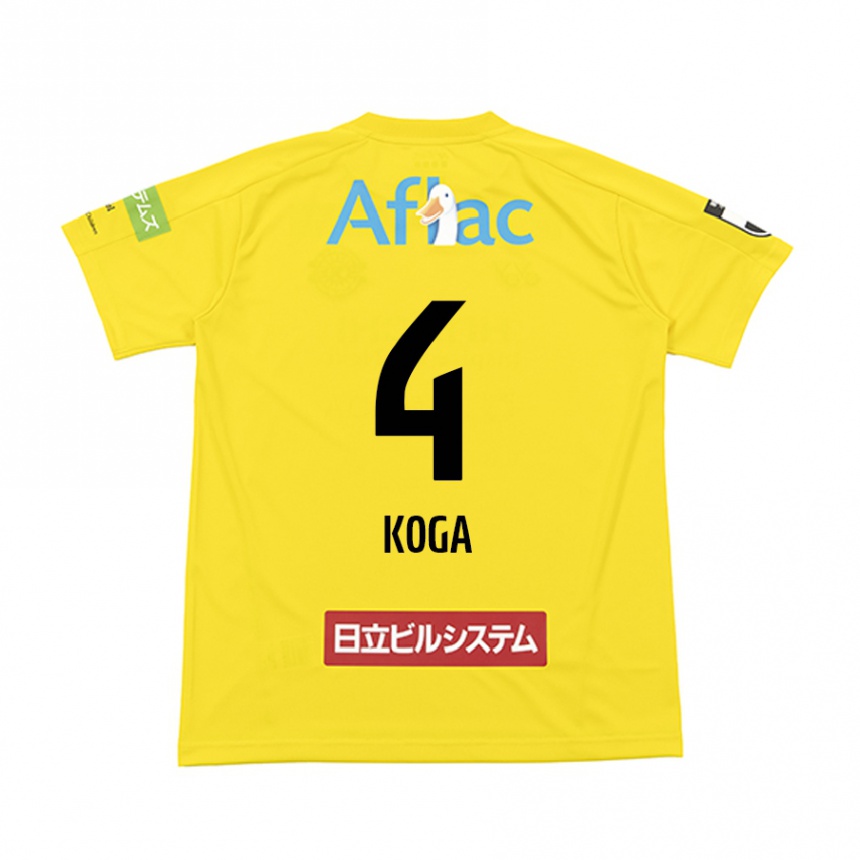 Kids Football Taiyo Koga #4 Yellow Black Home Jersey 2024/25 T-Shirt