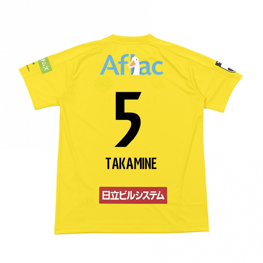 Kids Football Tomoki Takamine #5 Yellow Black Home Jersey 2024/25 T-Shirt