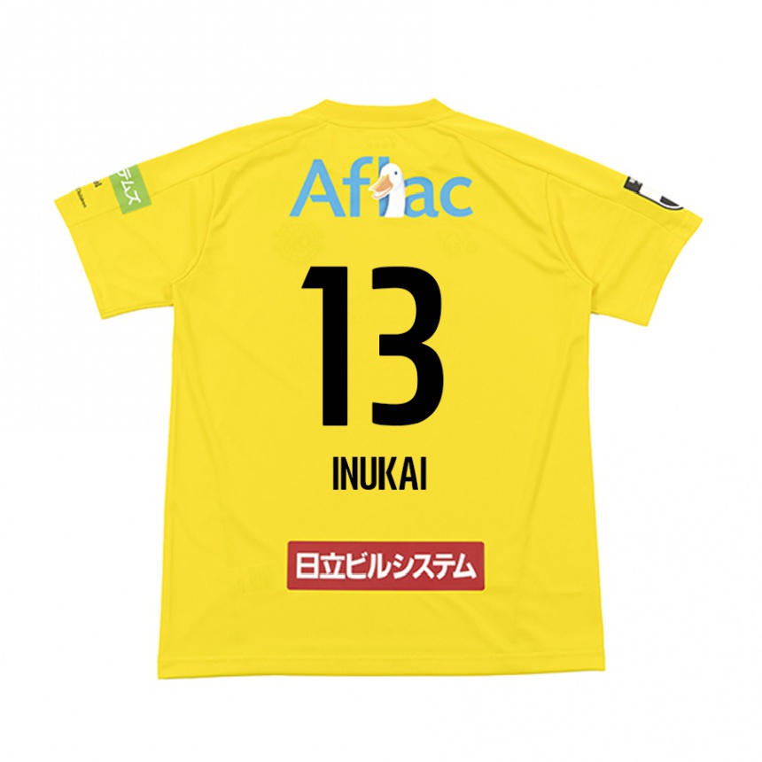 Kids Football Tomoya Inukai #13 Yellow Black Home Jersey 2024/25 T-Shirt