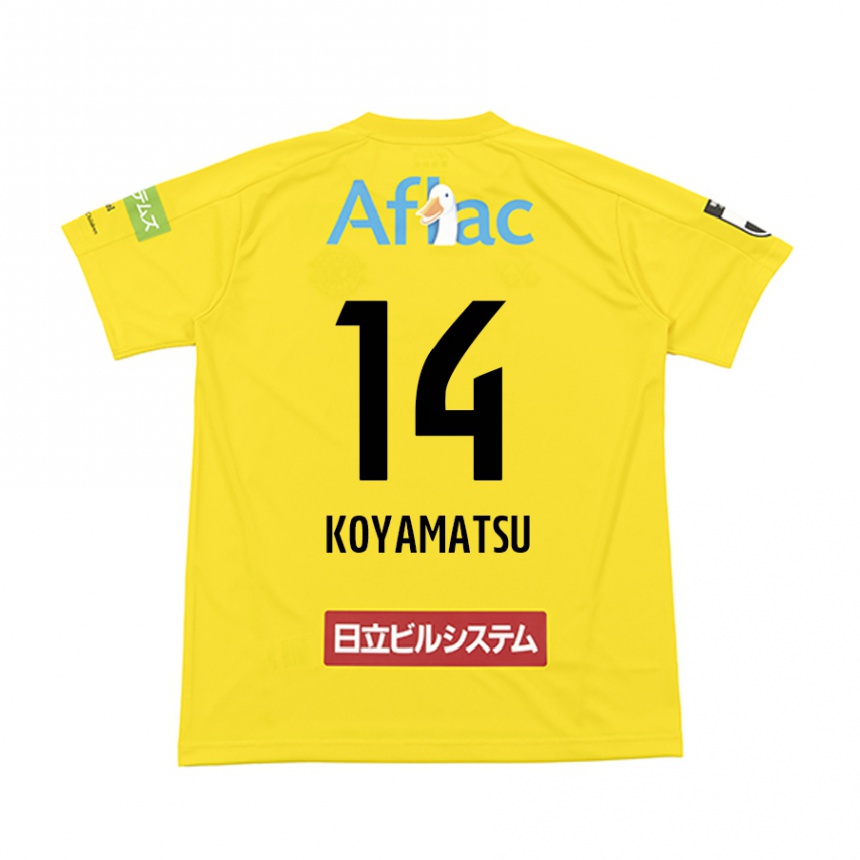 Kids Football Tomoya Koyamatsu #14 Yellow Black Home Jersey 2024/25 T-Shirt