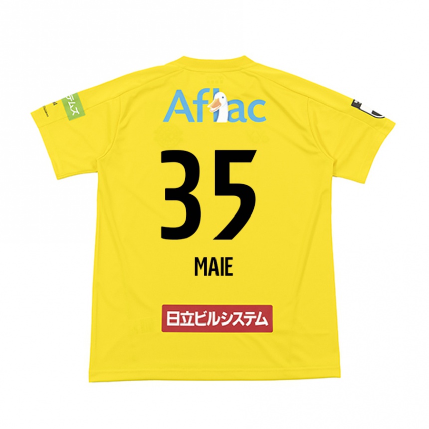 Kids Football Hidetaka Maie #35 Yellow Black Home Jersey 2024/25 T-Shirt