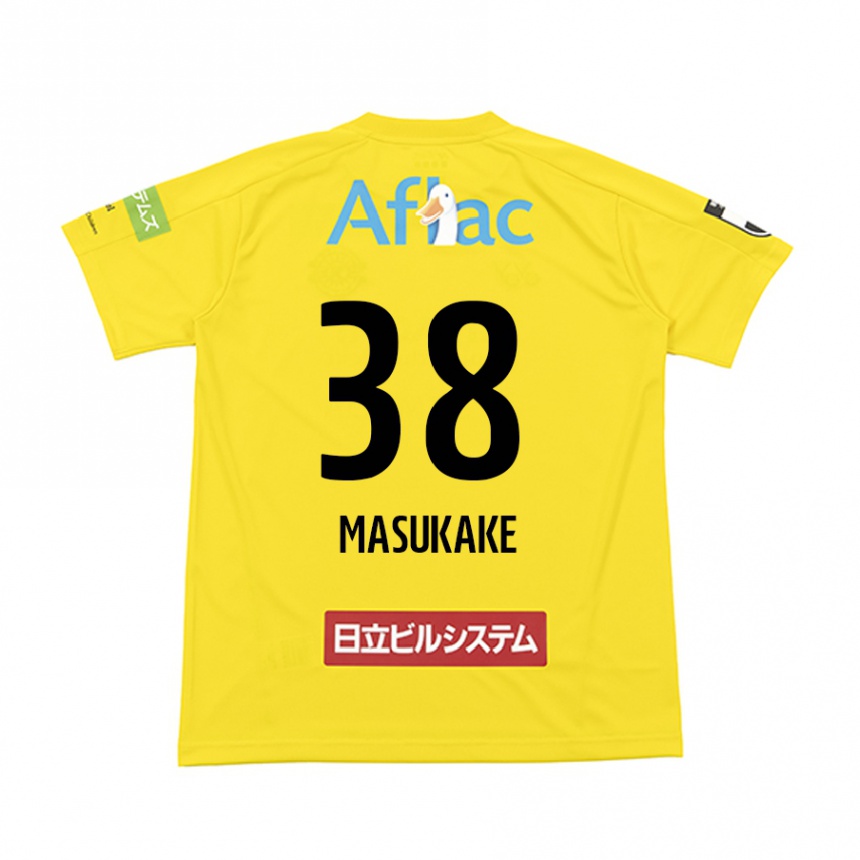 Kids Football Yugo Masukake #38 Yellow Black Home Jersey 2024/25 T-Shirt