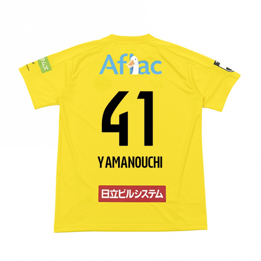 Kids Football Yusei Yamanouchi #41 Yellow Black Home Jersey 2024/25 T-Shirt