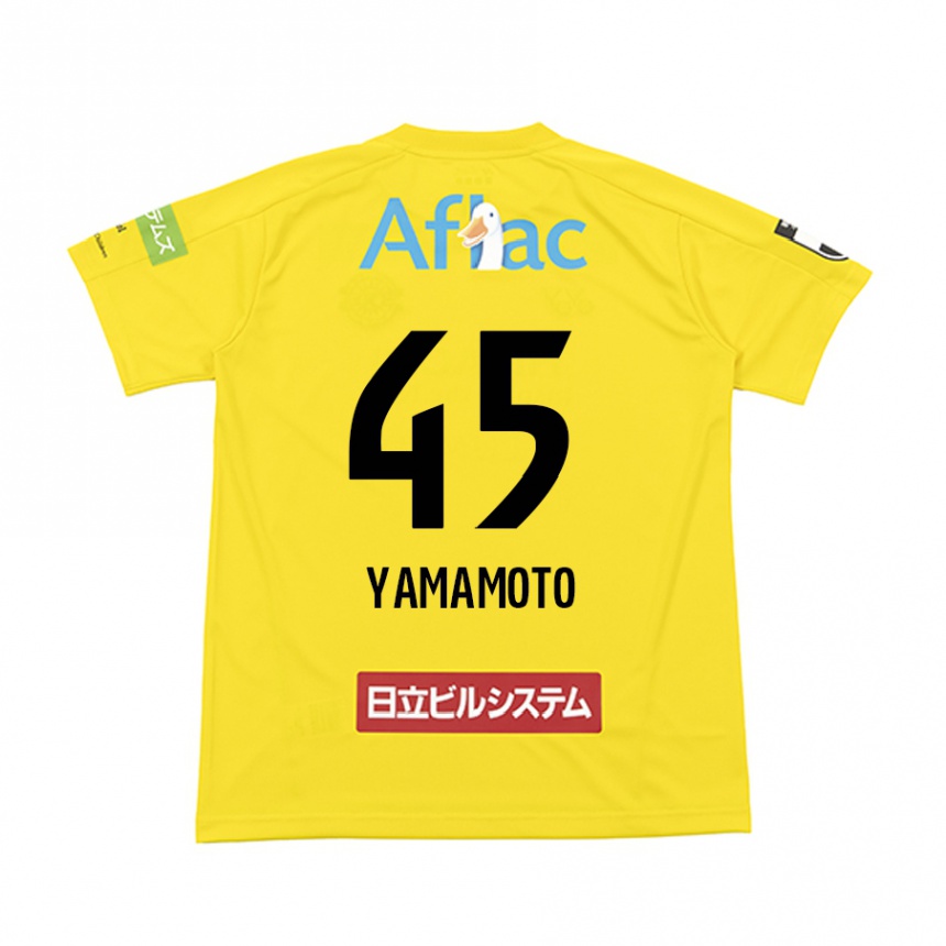 Kids Football Ota Yamamoto #45 Yellow Black Home Jersey 2024/25 T-Shirt