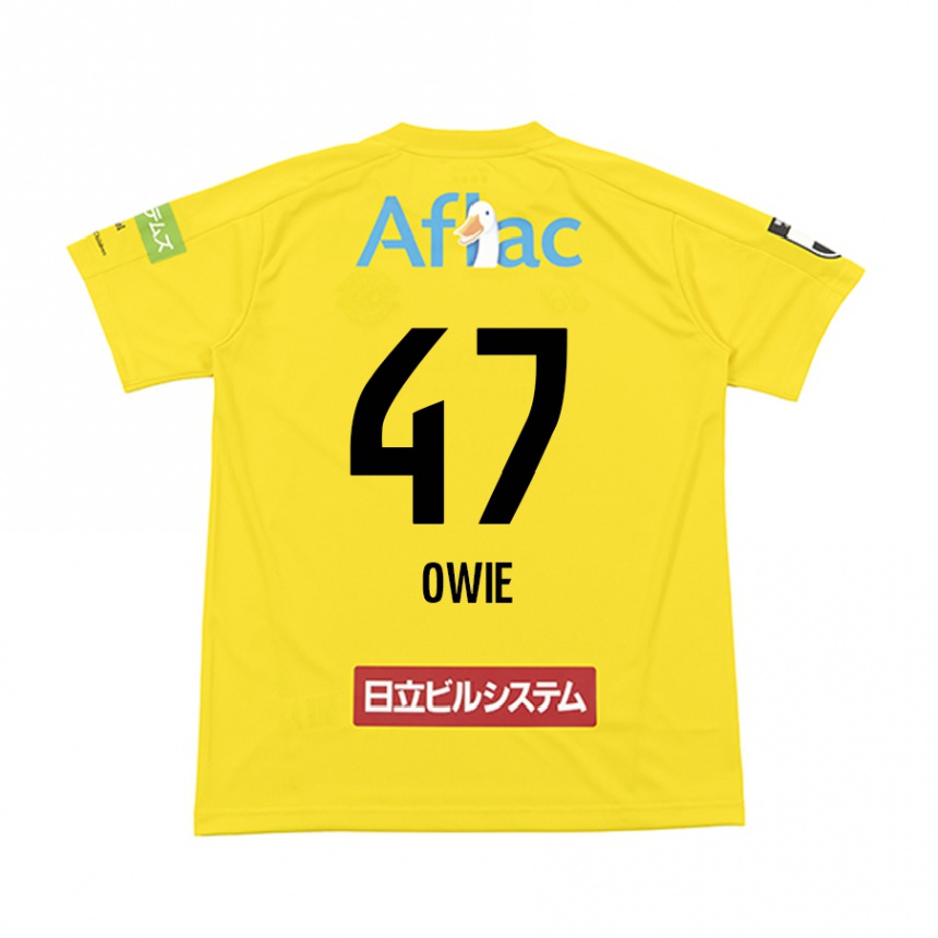 Kids Football William Owie #47 Yellow Black Home Jersey 2024/25 T-Shirt