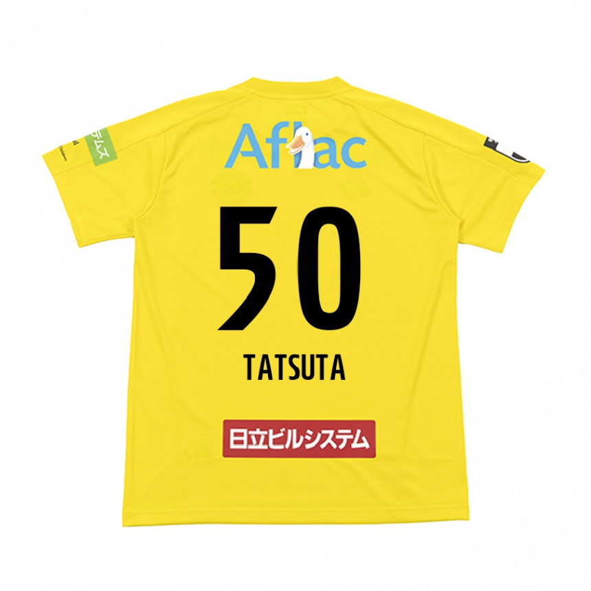 Kids Football Yugo Tatsuta #50 Yellow Black Home Jersey 2024/25 T-Shirt