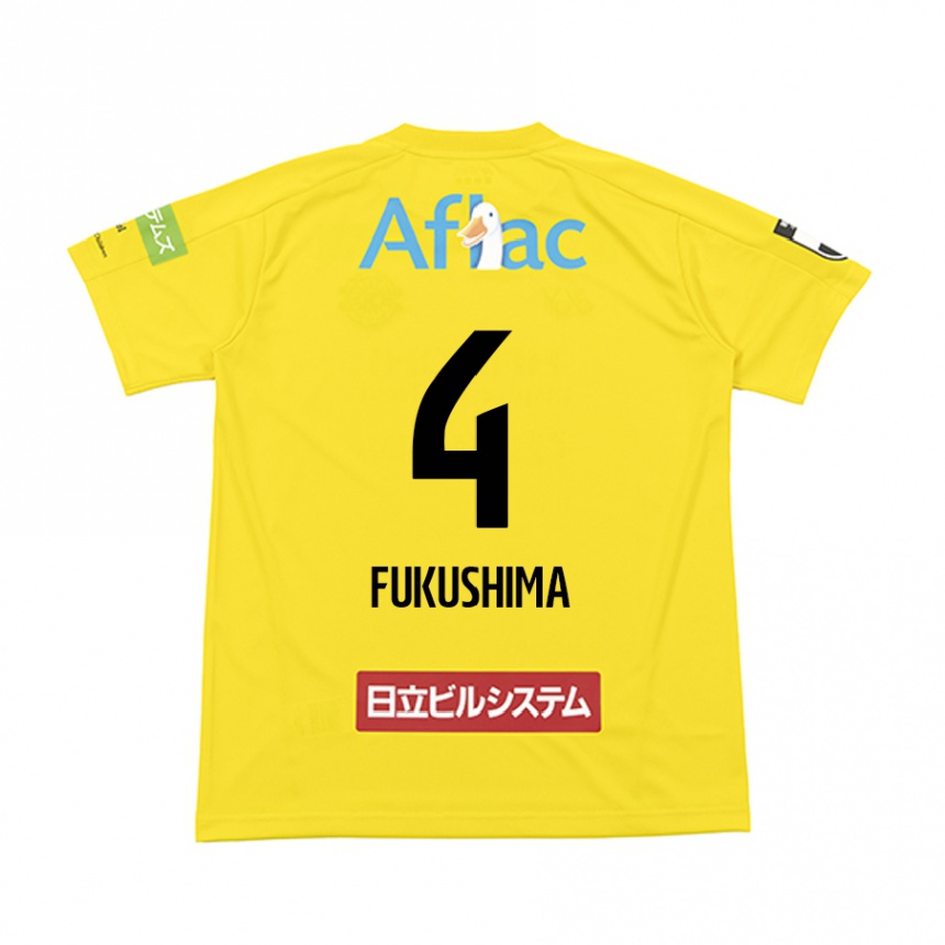 Kids Football Taiga Fukushima #4 Yellow Black Home Jersey 2024/25 T-Shirt