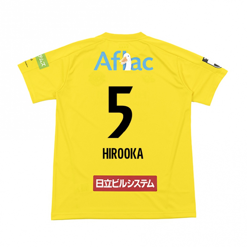 Kids Football Eita Hirooka #5 Yellow Black Home Jersey 2024/25 T-Shirt