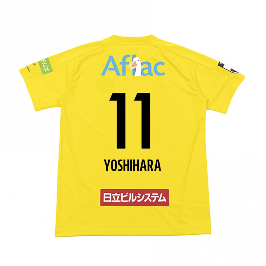 Kids Football Futo Yoshihara #11 Yellow Black Home Jersey 2024/25 T-Shirt