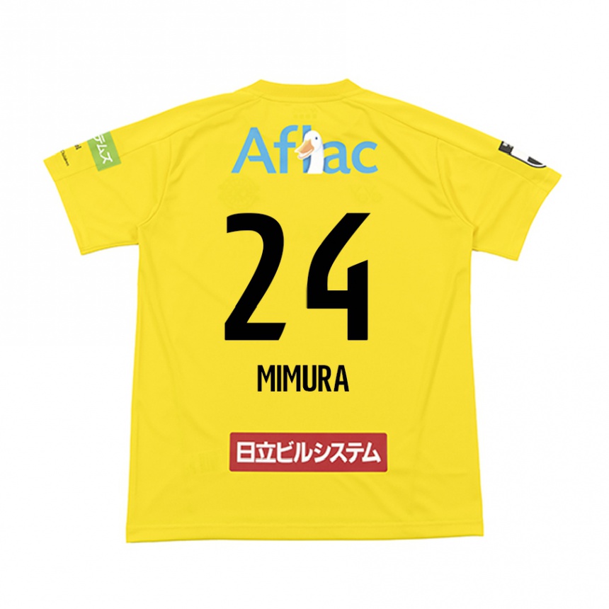 Kids Football Kaname Mimura #24 Yellow Black Home Jersey 2024/25 T-Shirt