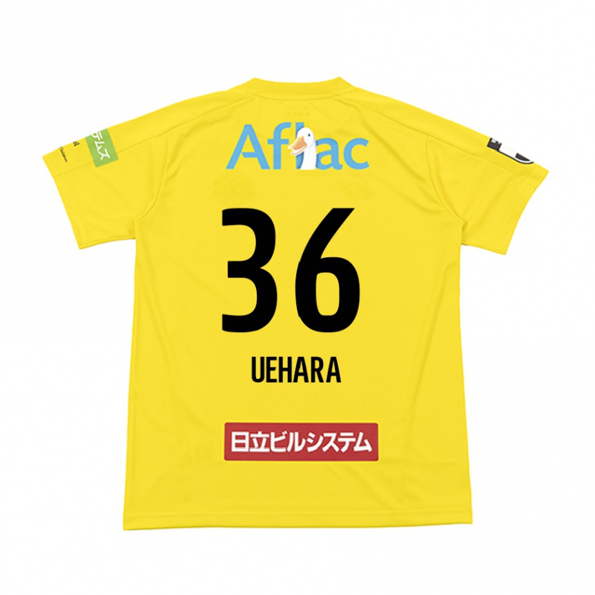 Kids Football Reo Uehara #36 Yellow Black Home Jersey 2024/25 T-Shirt