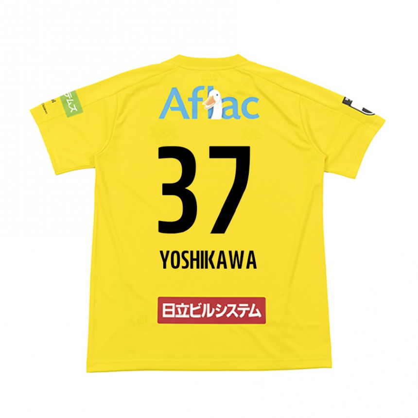 Kids Football Haruto Yoshikawa #37 Yellow Black Home Jersey 2024/25 T-Shirt