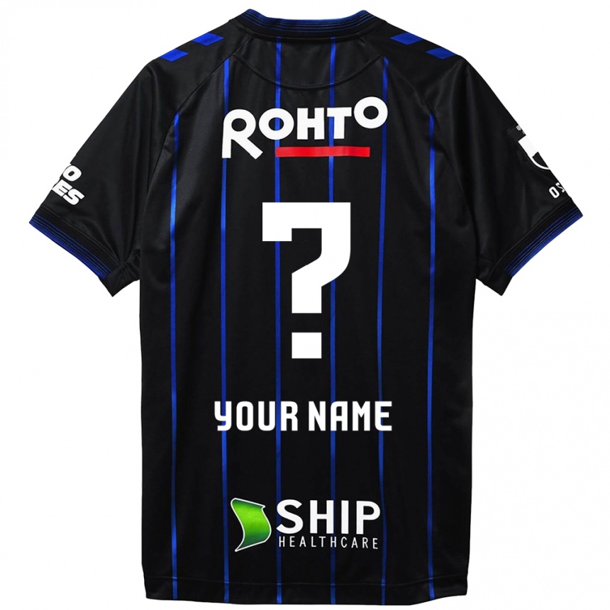 Kids Football Your Name #0 Black Blue Home Jersey 2024/25 T-Shirt